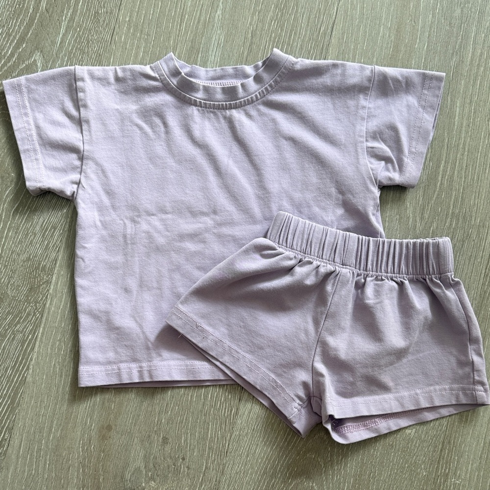 Lou Cotton Set Winnie + Crew in Lavender Baby 6-12M